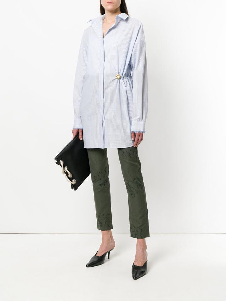 Damir Doma Striped Gathered Shirt - Blue