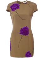 Versace Vintage Floral Print Mini Dress - Brown