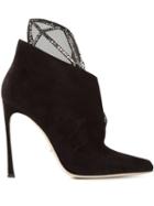 Sergio Rossi Embellished Cut Out Booties