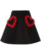 Love Moschino Heart Skirt, Women's, Size: 44, Black, Cotton/spandex/elastane