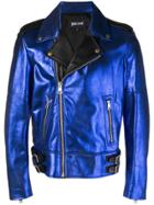 Just Cavalli Metallic Biker Jacket - Blue