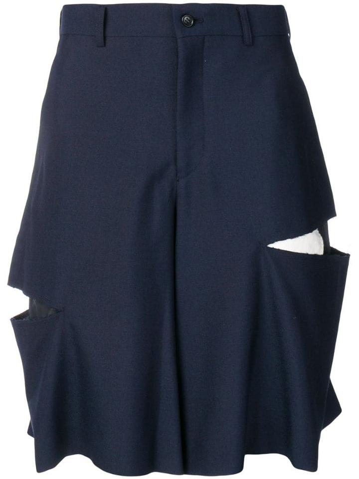 Comme Des Garçons Homme Plus Slash Cut Bermuda Shorts - Blue