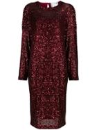 In The Mood For Love Sequin Midi-dress - Red