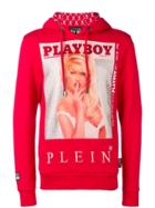Philipp Plein X Playboy Printed Crystal Hoodie - Red