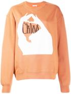 Chloé Printed Loose Fit Sweatshirt - Brown