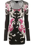 Just Cavalli Butterfly Print Fitted Dress - Multicolour