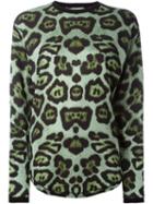 Givenchy Leopard Print T-shirt, Women's, Size: 38, Green, Polyamide/viscose
