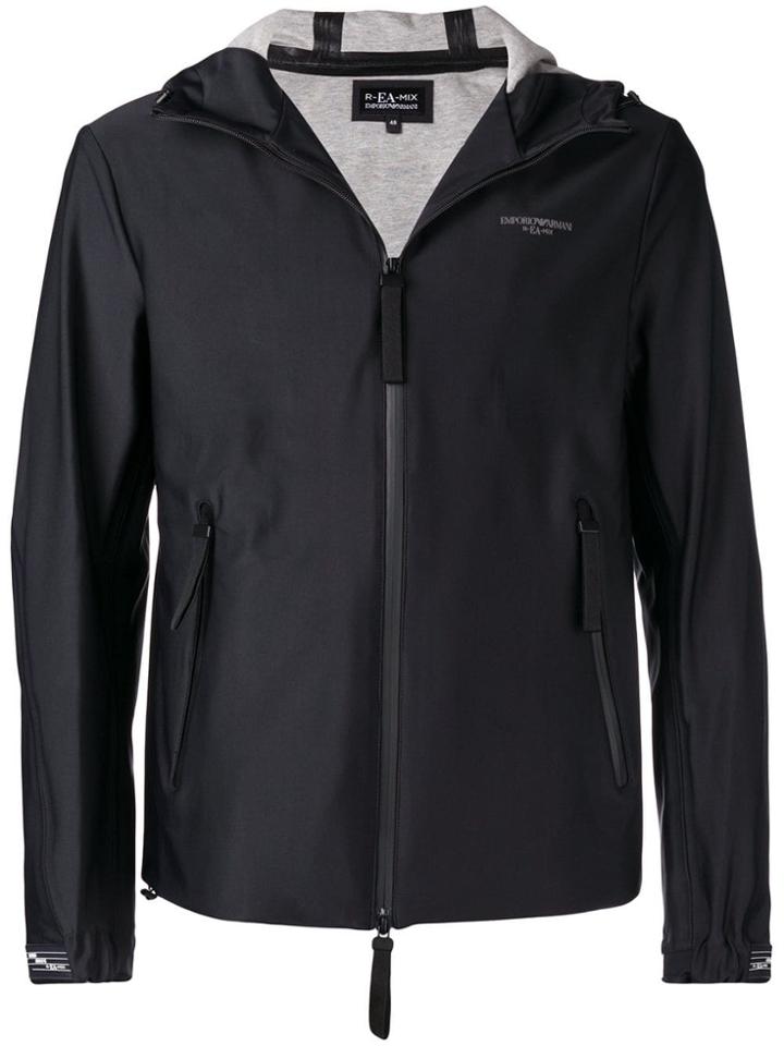 Emporio Armani Zipped Hooded Jacket - Blue