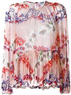 Msgm Floral Print Ruffled Blouse - Multicolour