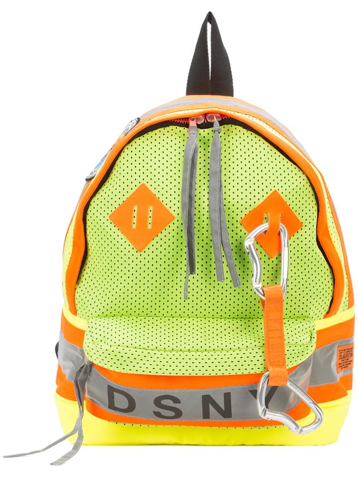 Heron Preston Oversized Block Panel Backpack - Yellow & Orange
