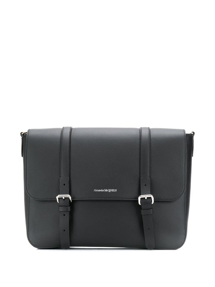Alexander Mcqueen Double Strap Foldover Shoulder Strap - Black