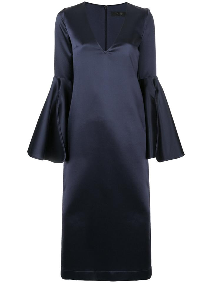 Ellery Bell Sleeved Dress - Blue