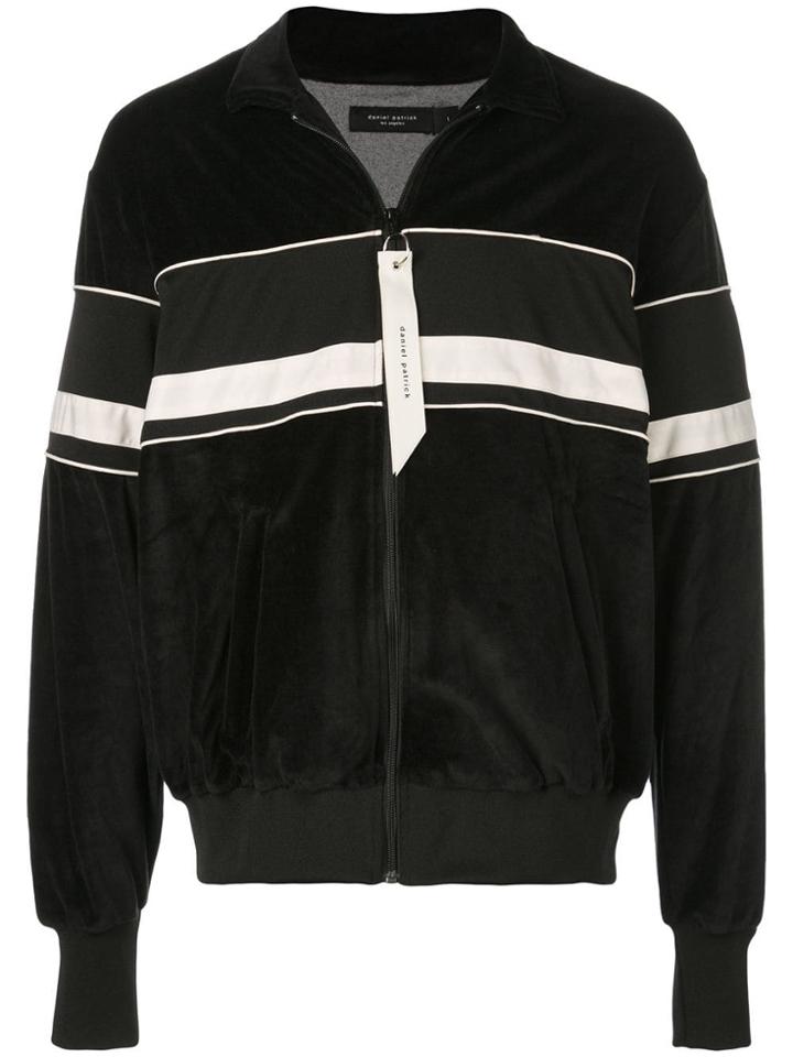 Daniel Patrick Velvet Track Jacket - Black