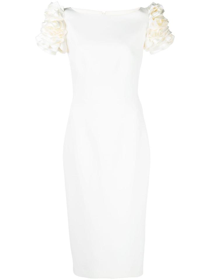 Safiyaa London Ruched Sleeve Dress - White
