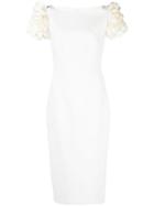 Safiyaa London Ruched Sleeve Dress - White