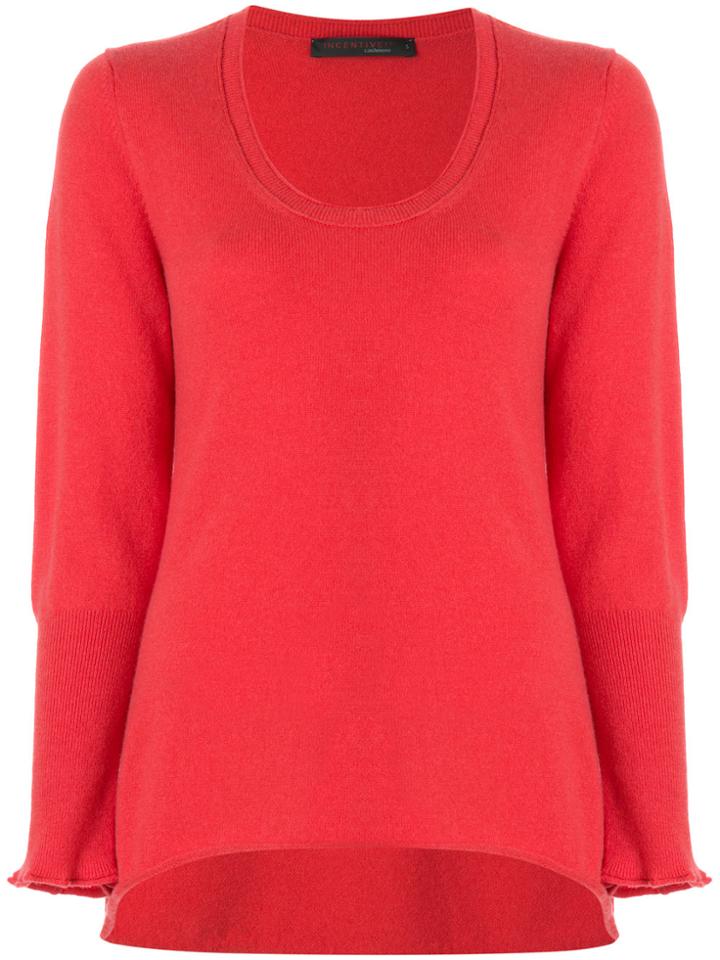 Incentive! Cashmere Scoop Neck Jumper - Red