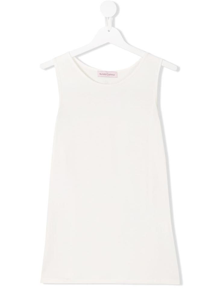 Nunzia Corinna Teen Round Neck Vest Top - White