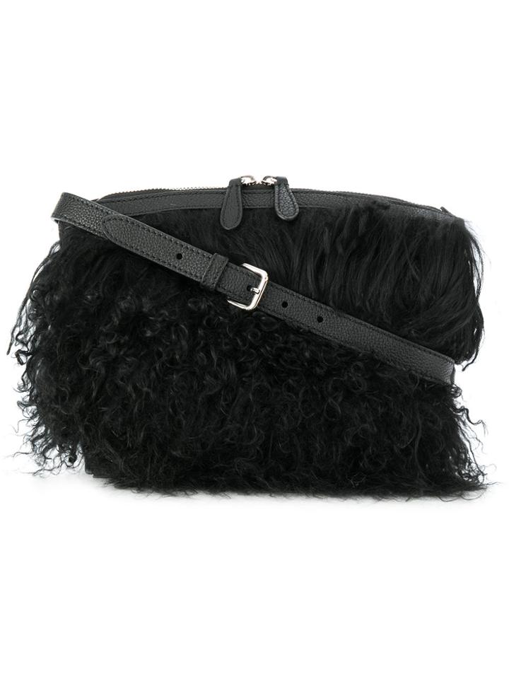 Jil Sander Top Zip Crossbody Bag - Black