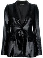 Dolce & Gabbana Sequinned Blazer, Women's, Size: 42, Black, Polyester/silk/spandex/elastane
