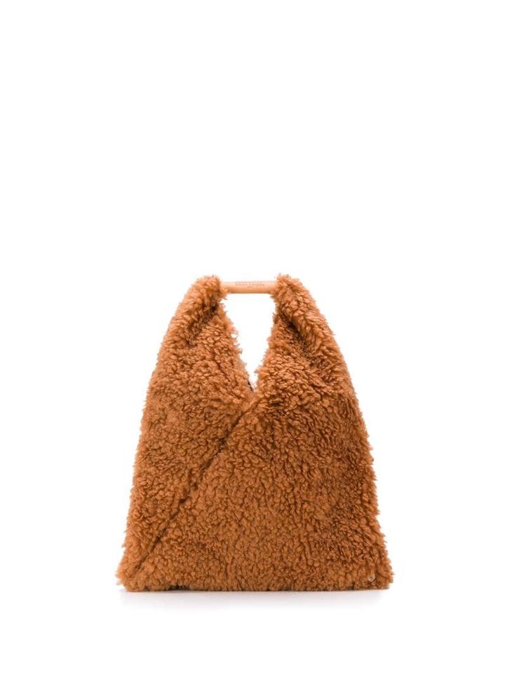 Mm6 Maison Margiela Faux Shearling Tote - Brown