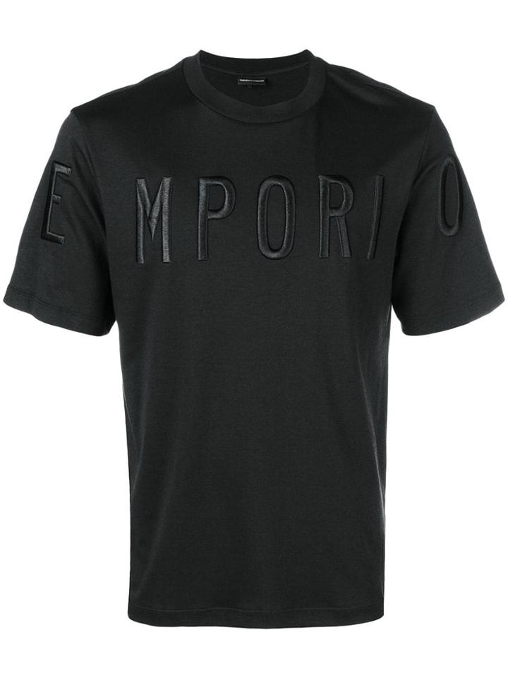 Emporio Armani Embroidered T-shirt - Black