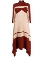 Atu Body Couture Colour-block Flared Sweater Dress - Brown