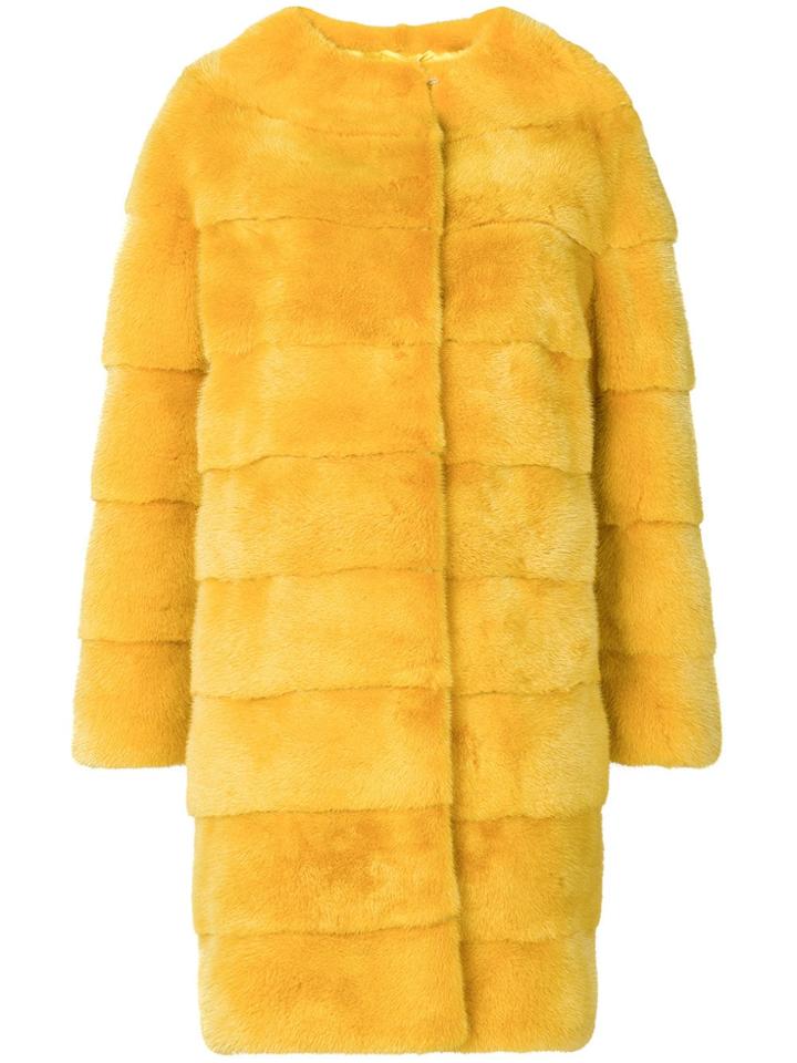 Liska Luce Fur Coat - Yellow