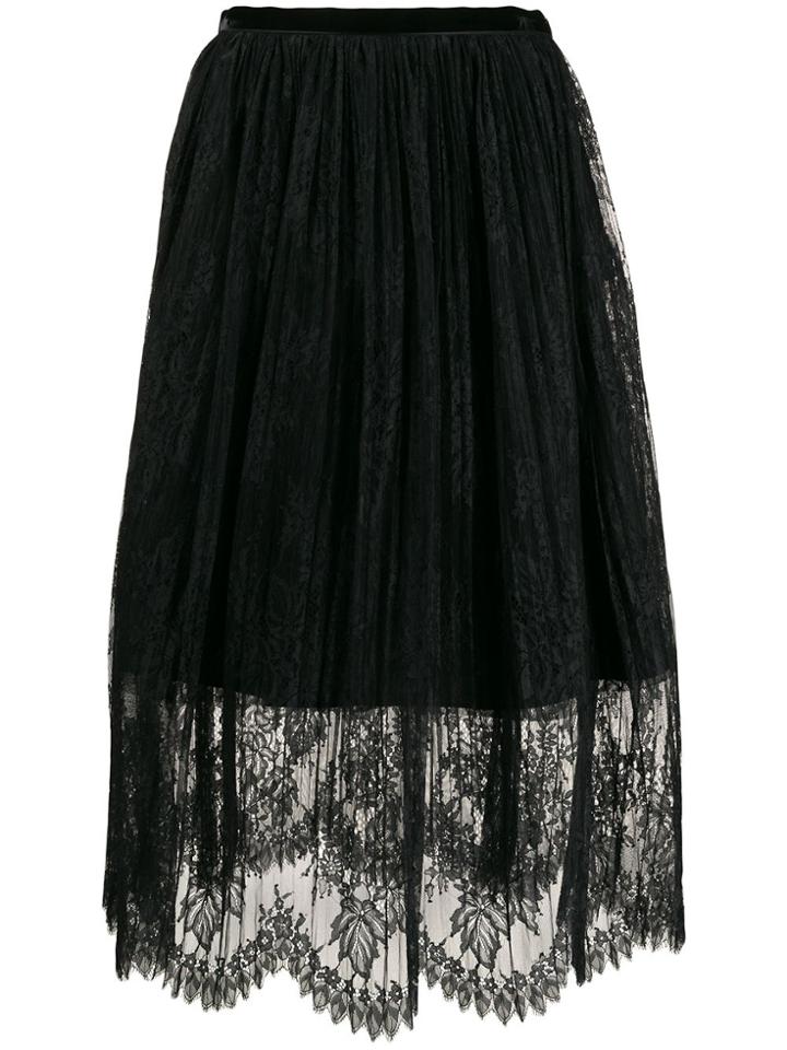 Vivetta Layered Lace Skirt - Black