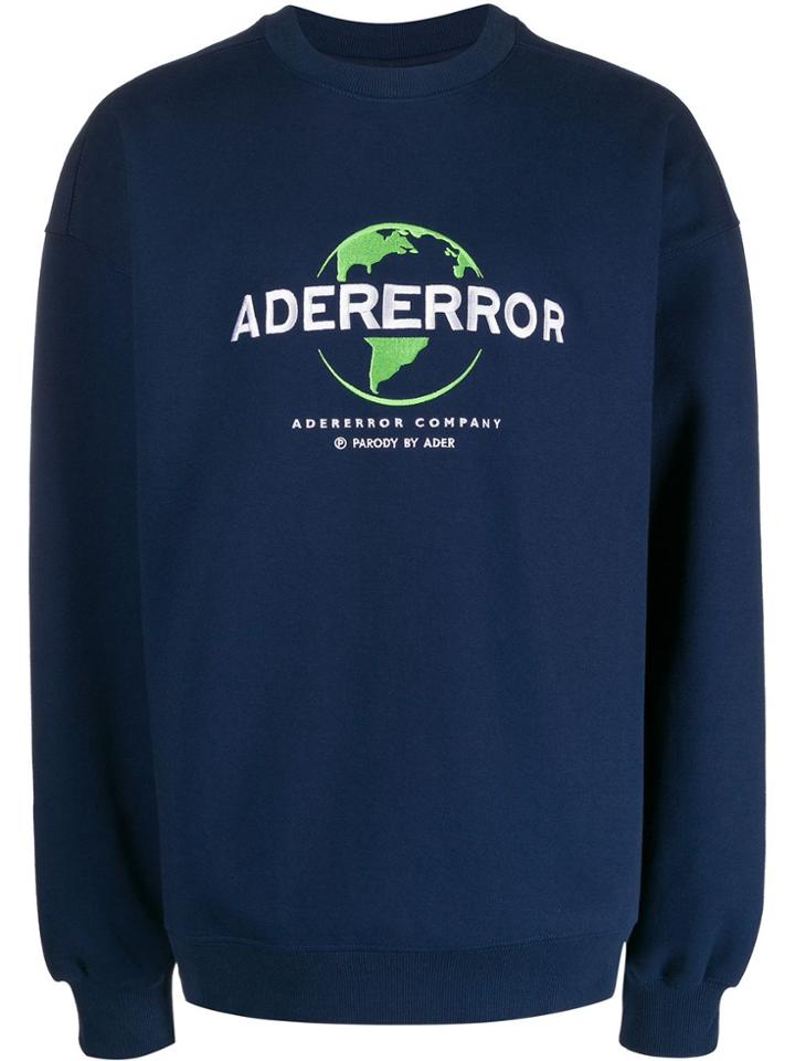 Ader Error Logo Embellished Sweatshirt - Blue