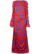 Ellery Long Printed Dress - Red