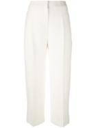 Fendi - Cropped Flared Trousers - Women - Silk/wool - 40, Nude/neutrals, Silk/wool