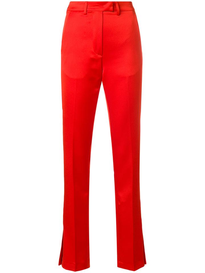 Msgm Slit Cuff Trousers - Red