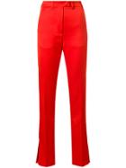 Msgm Slit Cuff Trousers - Red