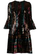 Talbot Runhof Sequin Cocktail Dress - Black