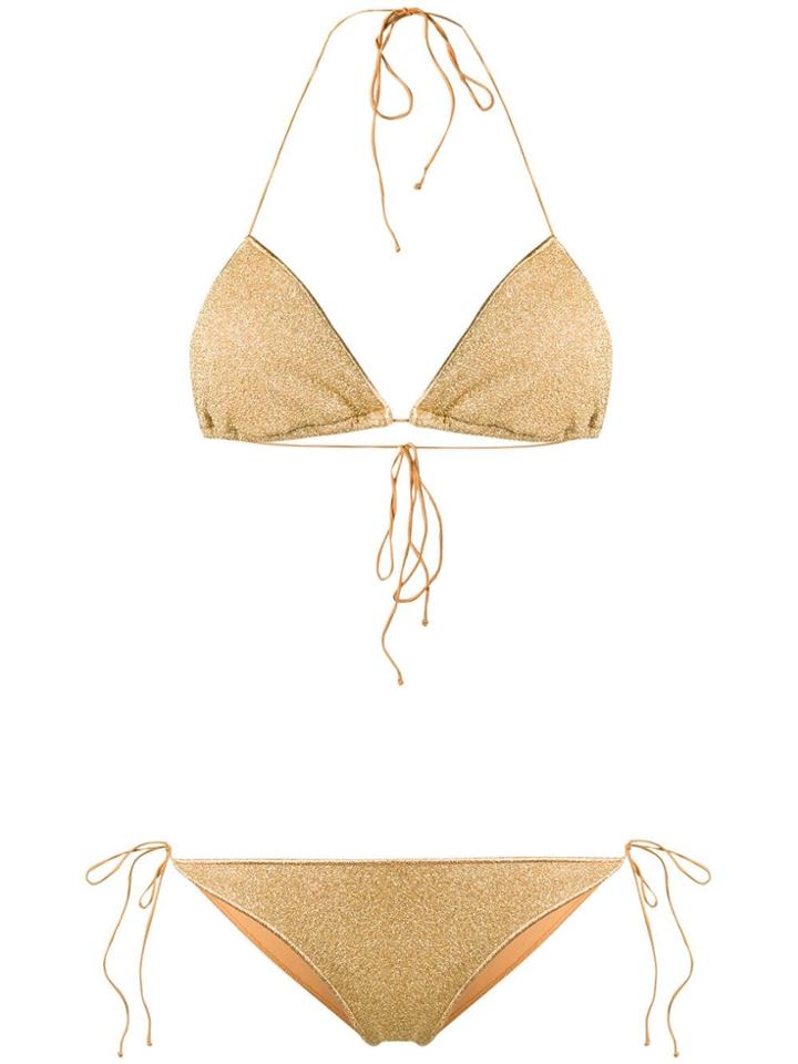 Oseree Metallic Lurex Bikini - Gold