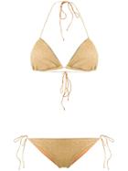 Oseree Metallic Lurex Bikini - Gold