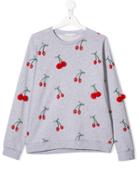 Stella Mccartney Kids Cherry Print Crew Neck Sweatshirt - Grey