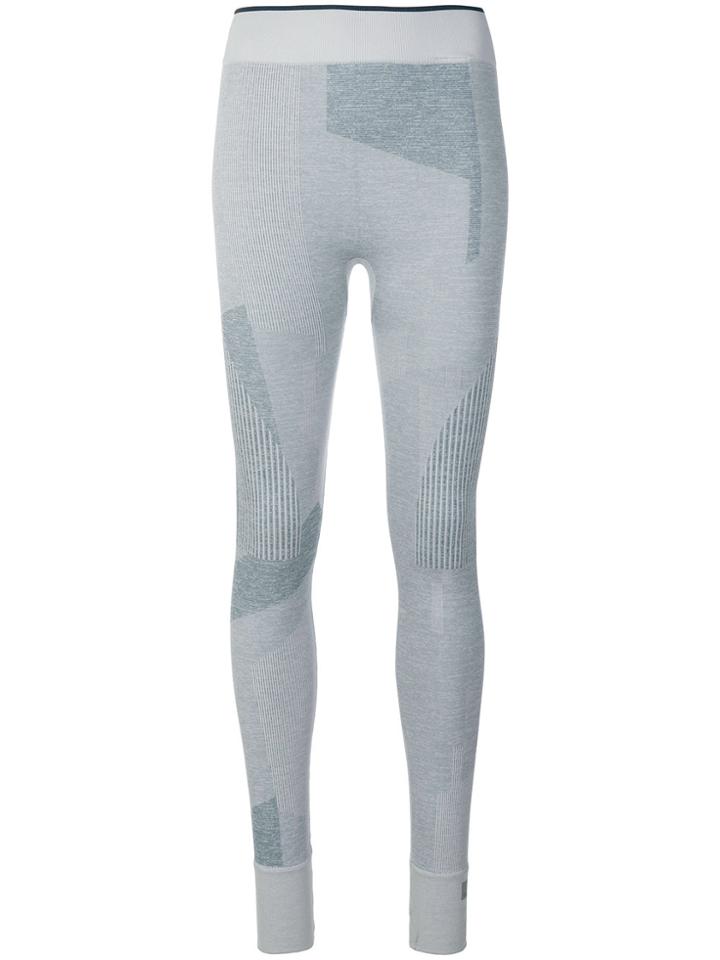 Adidas By Stella Mccartney Panelled High-waisted Leggings - Grey