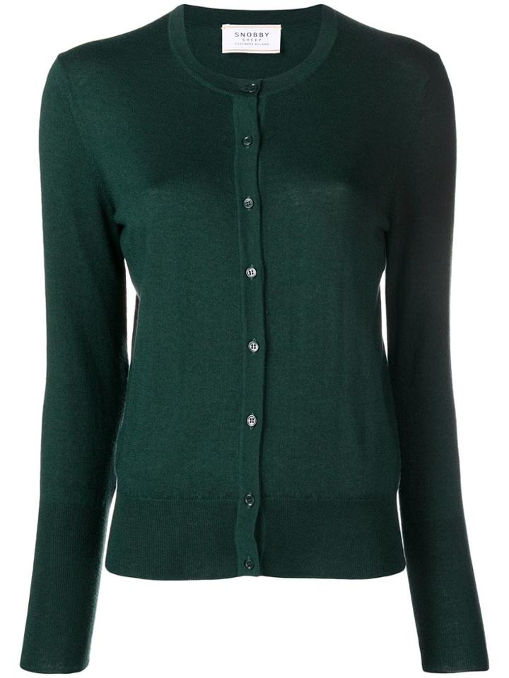 Snobby Sheep Crew Neck Cardigan - Green