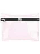 Mm6 Maison Margiela - Logo Print Zipped Pouch - Women - Pvc - One Size, Pink/purple, Pvc