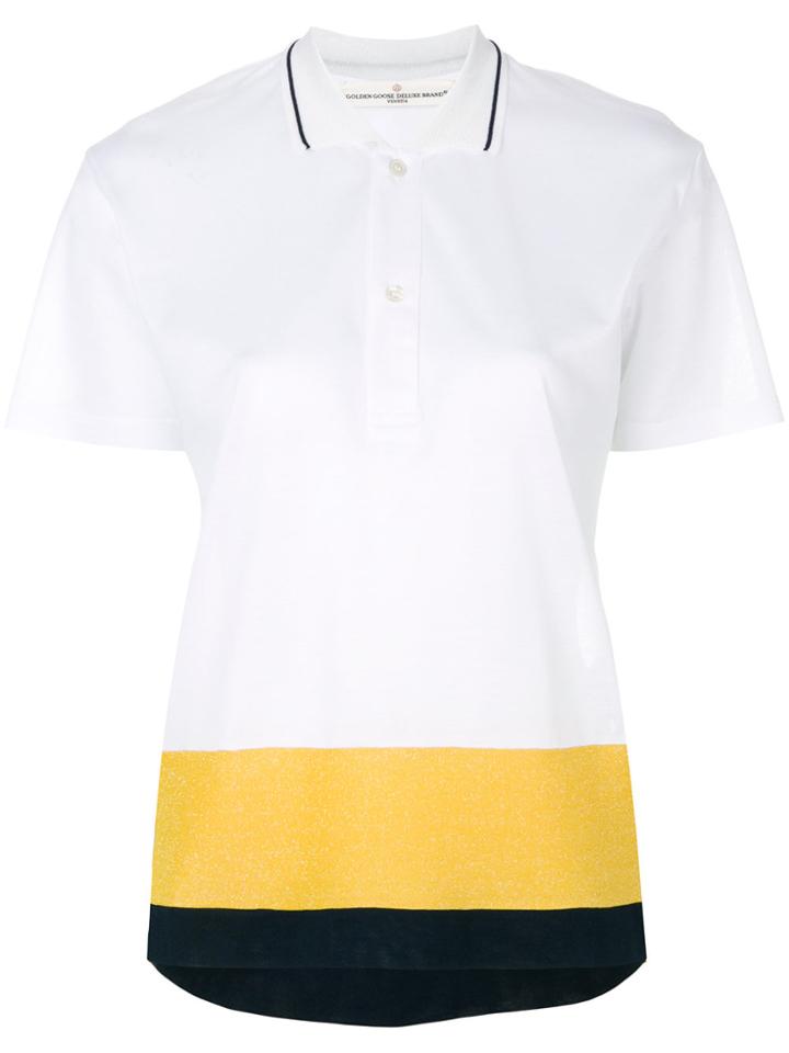 Golden Goose Deluxe Brand Colour Block Polo Shirt - White
