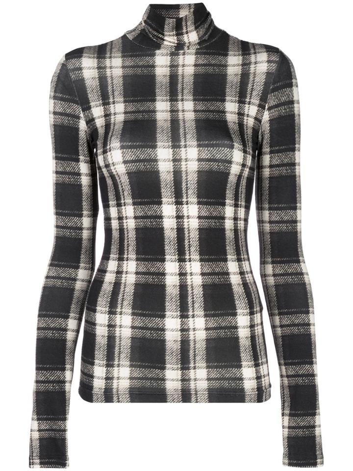 R13 Plaid Roll-neck Jumper - Black