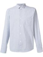 A.p.c. Striped Shirt, Men's, Size: Medium, Blue, Cotton/linen/flax