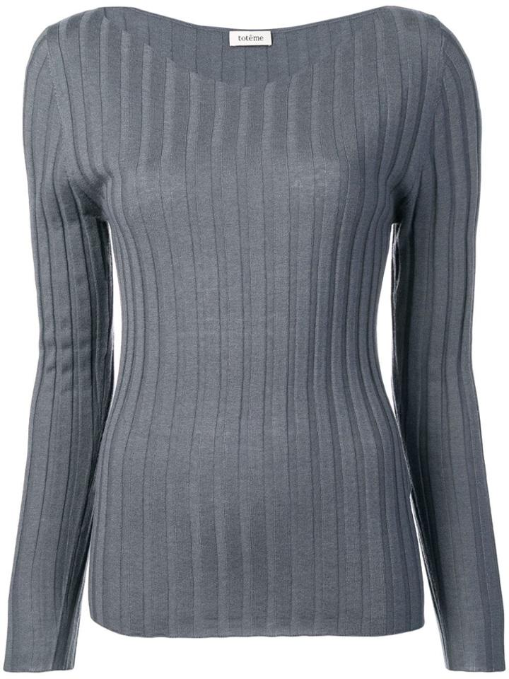 Toteme Boat Neck Jumper - Grey