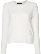 Jenni Kayne Cable Knit Sweater, Women's, Size: Small, White, Cashmere