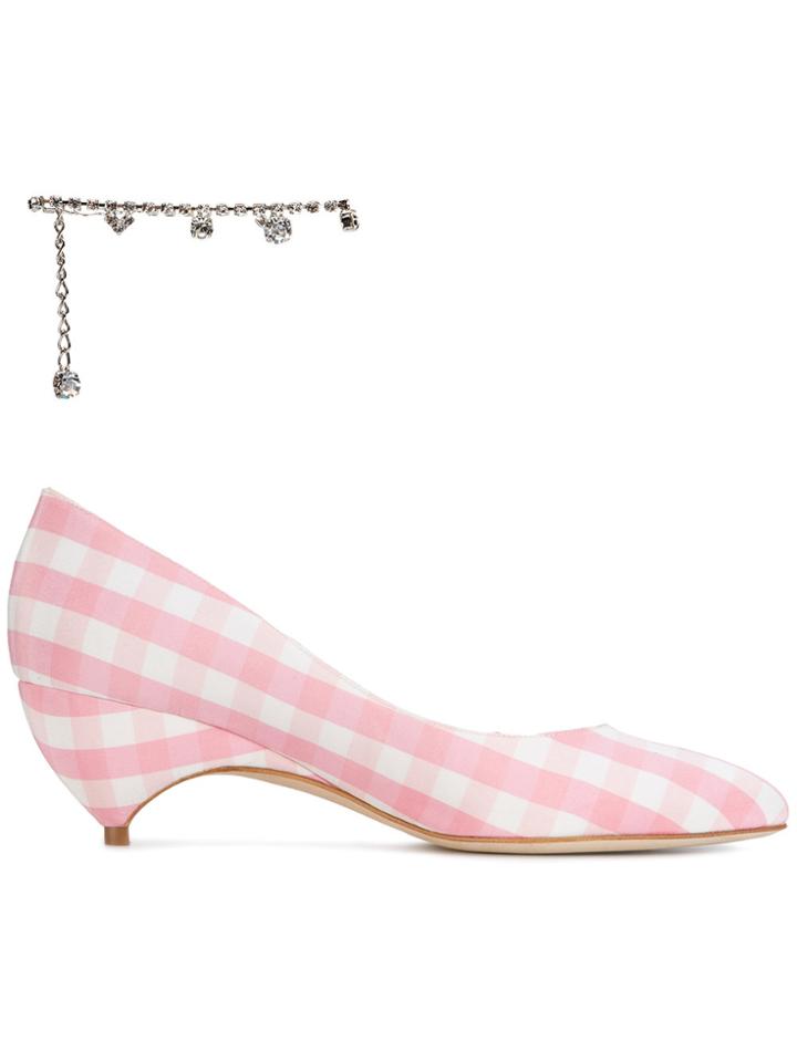 Liudmila X Avigail Anklet Gingham 65 Pumps - Pink & Purple