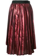 Comme Des Garçons Noir Kei Ninomiya Asymmetric Pleated Skirt - Red
