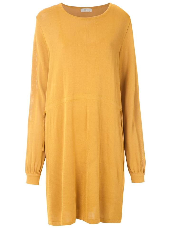 Egrey Knitted Gathered Dress - Yellow