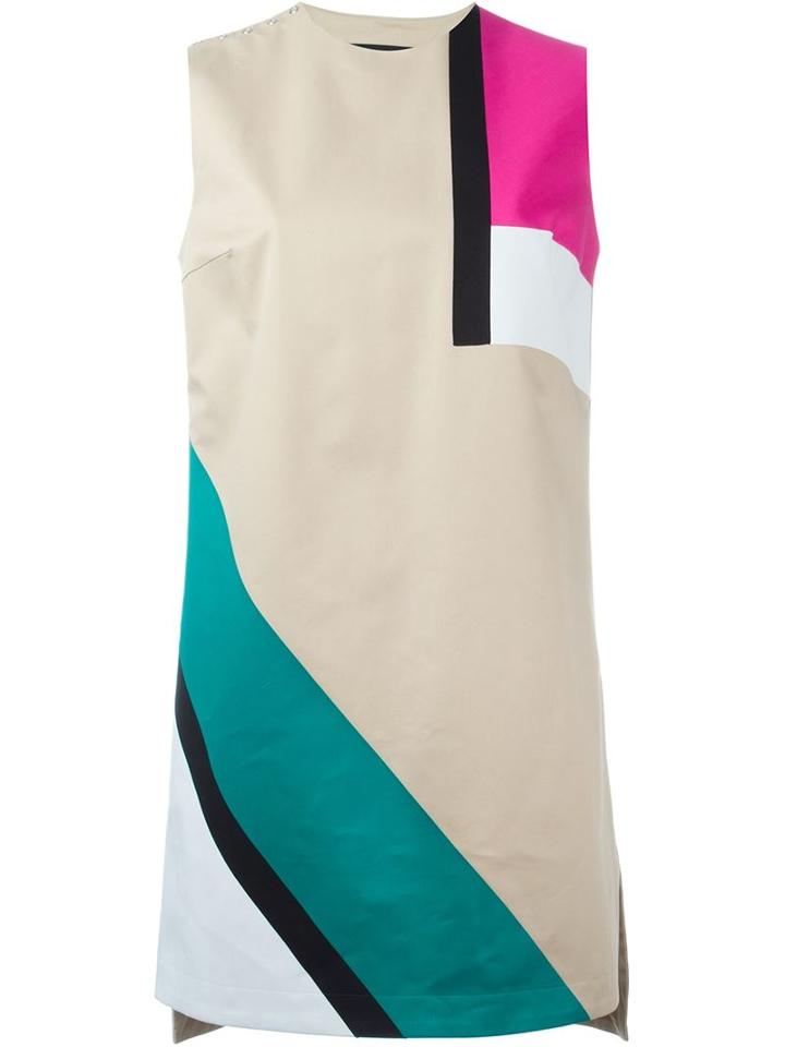 Dsquared2 Colour Block Dress, Women's, Size: 40, Nude/neutrals, Cotton/spandex/elastane
