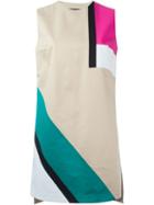Dsquared2 Colour Block Dress, Women's, Size: 40, Nude/neutrals, Cotton/spandex/elastane
